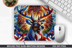 Deer Mouse Pad Sublimation, 4th Of July Mouse Pad PNG Product Image 1