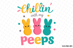 Chillin&#039; with my peeps SVG Design | Easter | SVG Cut files Product Image 1