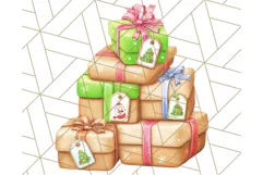 Santa Sleigh Ride Clipart PNG, Flying Reindeer Christmas Art Product Image 3
