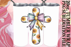 Sweet Sublimation 20oz tumbler wrap, Cross and Bow Product Image 1