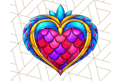 Stained Glass Hearts and Butterflies Clipart PNG Product Image 3