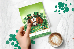 Irish St Patrick’s Day Lucky Horses Greeting Card PNG Sublim Product Image 1