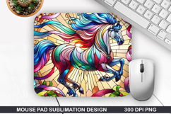 Unicorn Mouse Pad Sublimation, Valentine Mouse Pad PNG Product Image 1