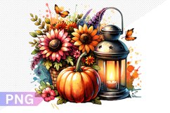 Autumn Harvest Pumpkin Sublimation - Pumpkin Clipart Design Product Image 1
