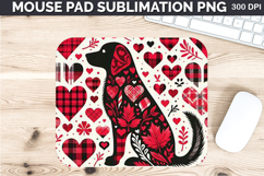 Watercolor Dog Mouse Pad Sublimation - Valentines PNG Design Product Image 1