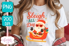 Santa PNG, Sleigh all day sublimation design for Christmas Product Image 3