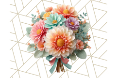 Pastel Flower Bouquet PNG Clipart, Elegant Floral Art Product Image 3