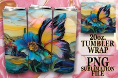 Glittering Butterfly Sublimation Wraps 20oz Product Image 1