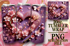 Lively Evenings 20oz tumbler wrap, 3D Heart Product Image 1