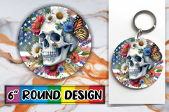 Luminous Circle Coasters Sublimation, Skull USA Product Image 1