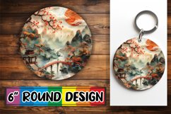 3D Spring Sublimation Circle Kaychain View Print PNG Product Image 1