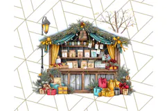 Cozy Christmas Market Stall Clipart PNG, Holiday Art Png Product Image 3