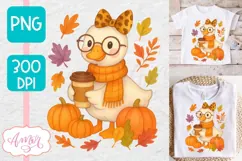 Cute goose sublimation PNG | Fall shirt sublimation design Product Image 2