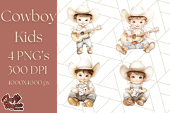 Cowboy Clipart PNG, Kid Western Country Graphic Product Image 1