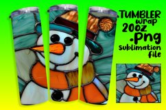 Snowman 3D Tumbler Wrap Winter Design Product Image 1