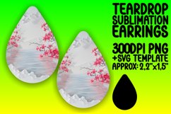 Floral 3D Hole Design for Teardrop Earrings Sublimation Product Image 1