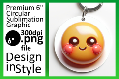 Creative Round Design Keychain Artwork , 3D Emoji Product Image 1