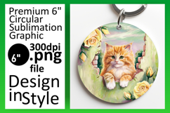Trendy Round Design Keychain Template , Animals In Wall Product Image 1