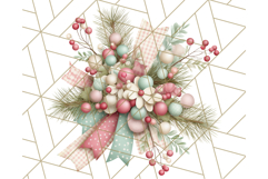 Pastel Christmas Clipart, Mint and Blush Holiday PNG Product Image 3