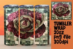 Glittery Mosaic Flower Tumbler Wrap Design 20oz Product Image 1