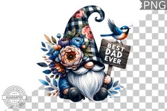 Best Dad Ever Sublimation - Father's Day Gnome Clipart PNG Product Image 1