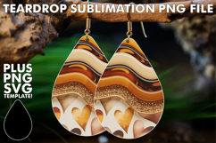 Precious Teardrop Earrings Art PNG, Pattern Product Image 1