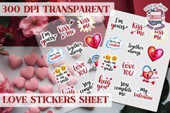 Love sticker Hearts Stickers Sheet St. Valentine&#039;s Heart PNG Product Image 1