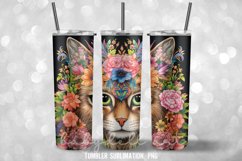 Flora &amp; Cat Tumbler Wrap Sublimation Designs Product Image 3