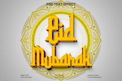 PSD Eid Mubarak 3d text Style Effect Product Image 1