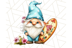 Cute Beach Gnome PNG, Summer Gnome Clipart, Digital Art Product Image 3