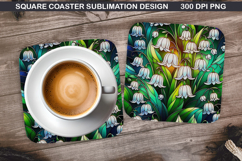 Flowers Coaster Sublimation, Spring Coaster PNG Design Product Image 1