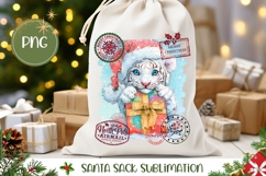 Christmas Tiger Santa Sack Design, Winter Tiger Gift Bag PNG Product Image 1