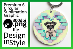 Chic Round Design Car Coaster PNG , Cute Dog Product Image 1