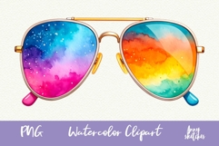 Retro Hippy Sunglasses Clipart Groovy Disco Christmas PNG Product Image 7