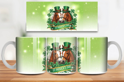 Irish St Patrick’s Day Lucky Horses Mug Wrap PNG Sublimation Product Image 1