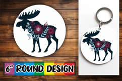 Joyful Circle Coasters Sublimation, Flower Animals Product Image 1