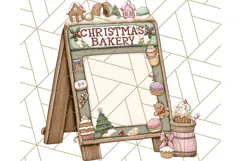 Christmas Sweet Shoppe Clipart PNG, Pastel Bakery Art Product Image 3