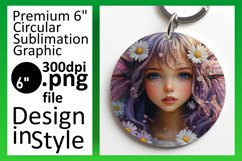 Artful Round Design Coaster Template , Fairy Product Image 1