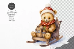 Christmas clipart, Bear clipart, Winter clipart Product Image 1
