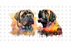 Cane Corso | Dog Watercolor Drawing, 4 Dogs Png |4 Dogs Product Image 3