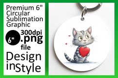 Unique Circle PNG Car Coaster Design , Cute Cat Product Image 1