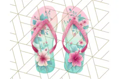 Pink and Mint Summer Clipart PNG Beach Icons, Summer Fun Png Product Image 3