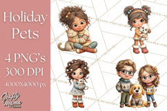 Matching Christmas Sweaters Clipart PNG, Pet Owners Clip Art Product Image 1