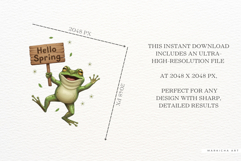 Watercolor Spring Frog Clipart Product Image 6