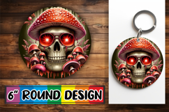 Blissful Keychain Round Design PNG, Skull Product Image 1