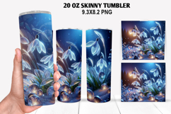 Florals Skinny Tumbler 20oz Wrap Design, Winter Tumbler PNG Product Image 1