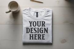 White Bella Canvas 3001 Flat Lay T-Shirt Mockup Product Image 1
