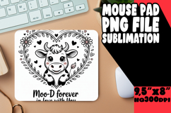JOYFUL MOUSE PAD PNG ART, Cute Cow Product Image 1