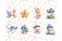 3D Under the Sea Christmas Clipart, Ocean Life Christmas PNG Product Image 7