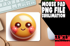CHEERFUL MOUSE PAD SUBLIMATION PNG, 3D Emoji Product Image 1